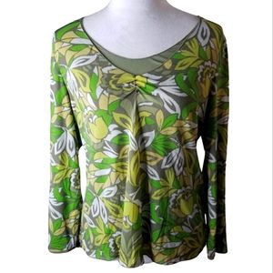 🦋Sigrid Olsen Layered Leaf Print Top